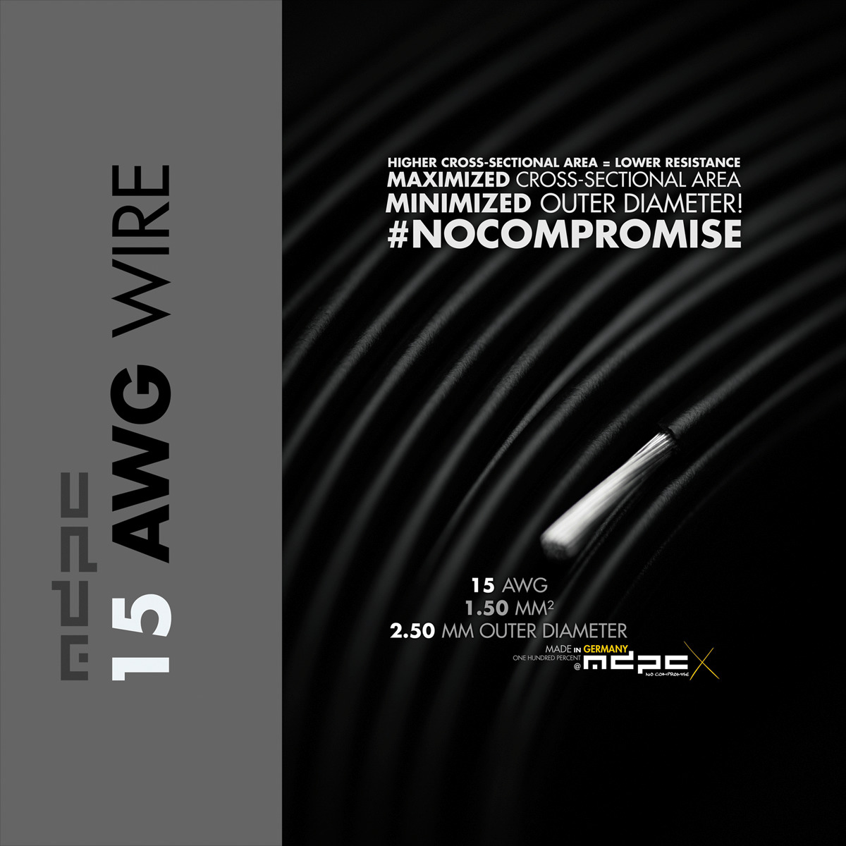 MDPC-X 15 AWG Black vezeték 100m 1 MDPC-X 15 AWG Black vezeték 100m